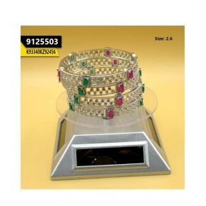 Kayazar Cubic Ruby With Zircon Bangles Silver 4PC (2.6) (9125503)