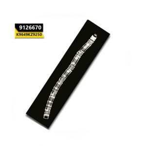 Kayazar Men's Bracelet Silver Black Matte Lines (9126670)