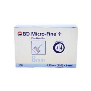BD Micro Fine Pen Needles 8mm 25 Pcs