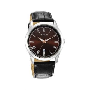 Titan Trendsetters Collection Men's Leather Watch - Black (1823SL03)