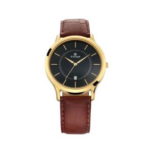 Titan Analog Men's Leather Watch - Brown (NR1825YL01)