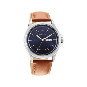 Titan Trendsetters Collection Analog Men's Leather Watch - Tan (1870SL02)