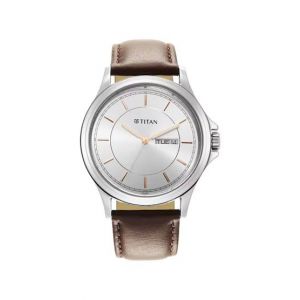 Titan Trendsetters Collection Analog Men's Leather Watch - Tan (1870SL03)