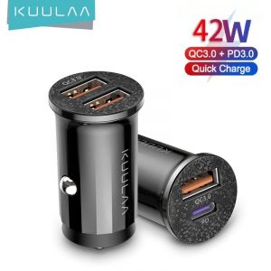 KUULAA 42W Dual Ports PD + QC USB Fast Charging Car Charger Black