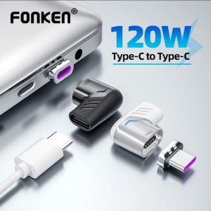 Fonken Magnetic Cable Adapter 120W USB Type-C Cable Converter Black