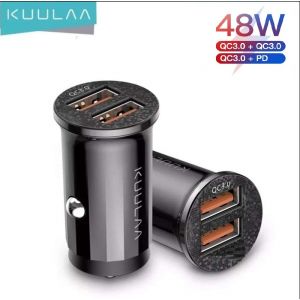 KUULAA 36W Dual Port QC + QC USB Fast Charging Car Charger Black