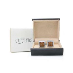 Cufflers Classic Cufflinks for Men’s Shirt with a Gift Box – CU-0003-Light Brown