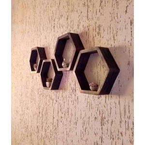 Shamima Crafts Wall Shelves Frame Brown Pack of 4