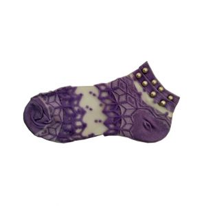 Healthcare Online Ankle Pearl Transparent Socks For Women Purple
