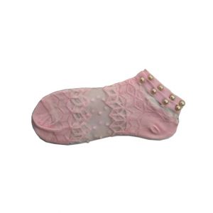 Healthcare Online Ankle Pearl Transparent Socks For Women Pink