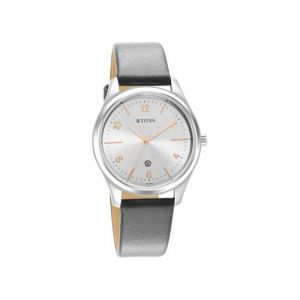 Titan Trendsetters Collection Women's Leather Watch - Grey (2639SL11)