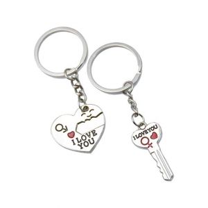 Afreeto Romantic Couple Keychain Heart Key Set