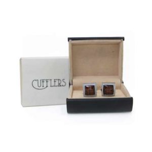 Cufflers Classic Cufflinks for Men’s Shirt with a Gift Box – CU-0003-Dark Brown