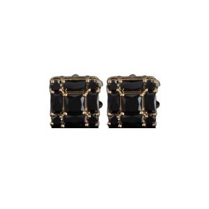 Cufflers Designer Champion Square Stone Cufflinks Free Gift Box 3012-A -Black