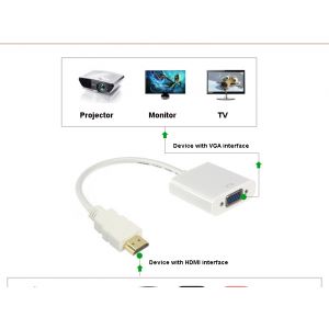 Ferozi Traders HDMI To VGA Converter - White