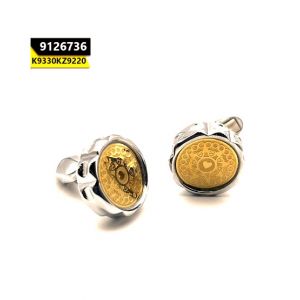 Kayazar Stylish Men's Cufflink Silver Gold Heart Round (9126736)