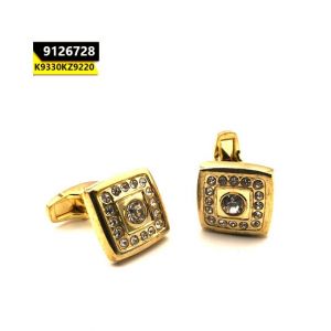 Kayazar Stylish Men's Cufflink Gold Square With Stones (9126728)