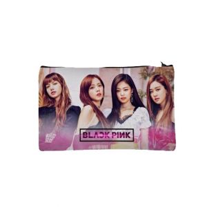 Traverse Black Pink Digitally Printed Pencil Pouch (T399)