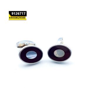 Kayazar Men's Cufflink Bulls Eye Silver Oval (9126717)