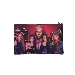 Traverse Black Pink Group Digitally Printed Pencil Pouch (T404)
