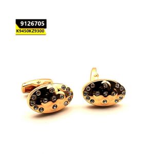 Kayazar Men's Cufflink R.Gold With Stones Oval (9126705)