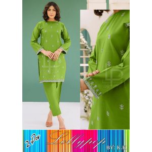 RG Shop Embroidery 2 pes suit for women-Light Green