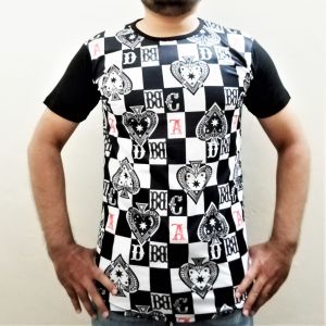 King 3D Cards Round Neck Printed T Shirt For Men (0120)