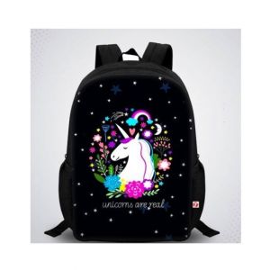 Traverse Unicorn Digital Printed Kids Bag - Black (T857S)