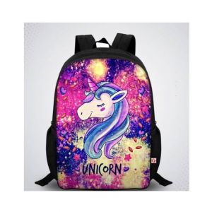 Traverse Unicorn Digital Printed Kids Bag - Black (T858S)