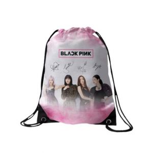 Traverse Black Pink Digitally Printed Drawstring Bag (T566DRSTR)