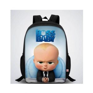 Traverse Baby Boss Digital Printed Kids School Backpack - Black (T864S)