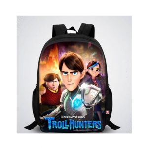 Traverse Troll Hunter Digital Printed Kids School Backpack - Black (T859S)