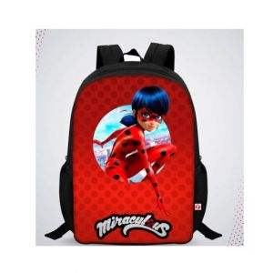 Traverse Miraculous Ladybug Digital Printed Kids School Backpack - Black (T322S)