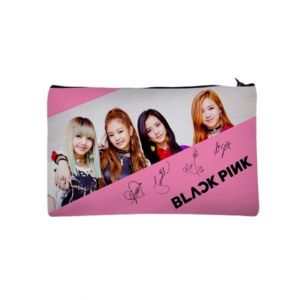 Traverse Black Pink Digitally Printed Pencil Pouch (T414)