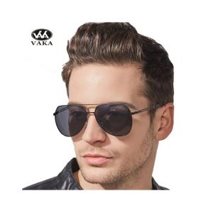 Afreeto Black Sunglasses For Men Metal Frame