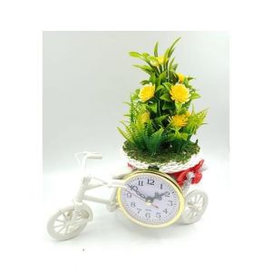 The Fashion Hub Flower Basket Bicycle Table Clock