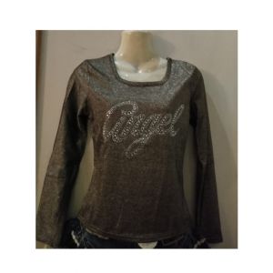 Aini Garments Mix Jersey T-Shirt For Girl Brown & Silver (0002)