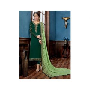 Aj Dukan Embroidered Satin Dress For Women (0211)