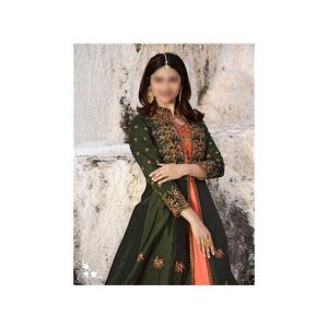 Aj Dukan Embroidered Silk Maxi Dress For Women (0207)