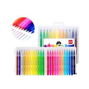 M Toys Deli 24 Color Soft Brush Marker Set