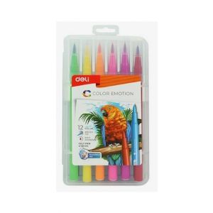 M Toys Deli 12 Color Soft Brush Marker Set