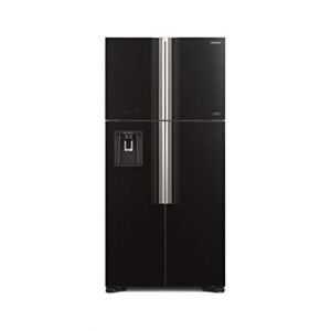 Hitachi Big French Inverter Side By Side Refrigerator (RW760PUK7)-Glass Black
