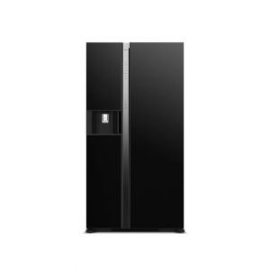 Hitachi Deluxe 2 Doors Inverter Side By Side Refrigerator 20 Cu Ft (R-SX700GP)-Glass Black