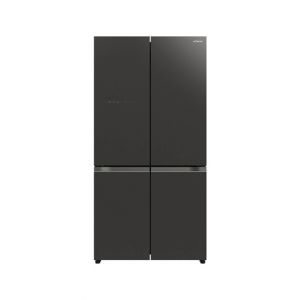 Hitachi Deluxe French Bottom Refrigerator 20 Cu Ft (R-WB720)-Glass Black