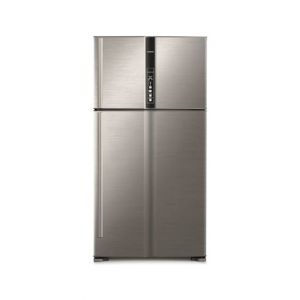 Hitachi Freezer-on-top Refrigerator 34 Cu Ft Texture White (RV-990PK1K)-Brilliant Silver