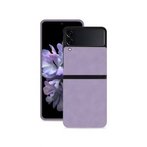 Samsung Galaxy Z Flip 3 Genuine Leather Cover Case - Purple