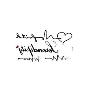 M.Mart Love Heartbeat Wave Temporary Tattoo Sticker