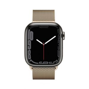 Apple Watch Series 7 41mm Gold Stainless Steel With Milanese Loop Strap GPS Cellular