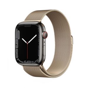 Apple Watch Series 7 45mm Gold Stainless Steel With Milanese Loop Strap GPS Cellular