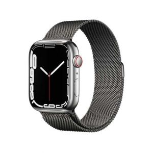 Apple Watch Series 7 45mm Graphite Stainless Steel With Milanese Loop Strap GPS Cellular